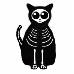 Cute Halloween Cartoon Cat Skeleton Photo Sculptures