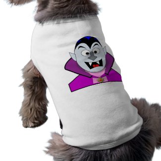 Cute Cartoon Vampire Halloween Dog T Shirt