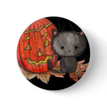 Cute Halloween Cat Pin by Molly Harrison buttons