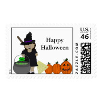 Cute Halloween Girl postage