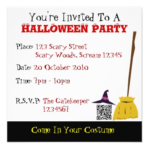 Cute Halloween Invitation Card - Customizable