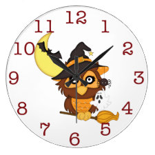 Cute Halloween Owl Kid's wall-clock