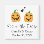 Cute Halloween pumkin wedding save the date magnet