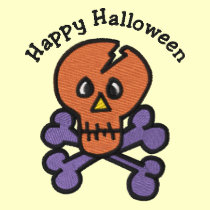 Cute Halloween Skull and Crossbones Embroidered embroidered shirts