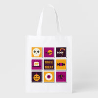 Cute Halloween Squares Trick or Treat Market Tote