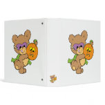 cute halloween superhero teddy bear design vinyl binder