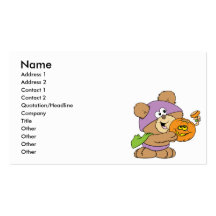 cute halloween teddy bear design business card template