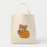 cute halloween teddy bear in pumpkin boo bags