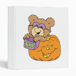 cute halloween teddy bear in pumpkin boo binders
