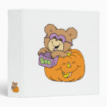 cute halloween teddy bear in pumpkin boo binders