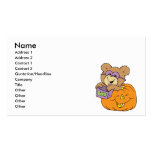 cute halloween teddy bear in pumpkin boo business cards