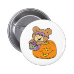 cute halloween teddy bear in pumpkin boo buttons