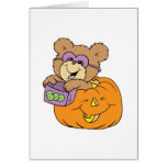 cute halloween teddy bear in pumpkin boo cards