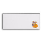 cute halloween teddy bear in pumpkin boo envelopes
