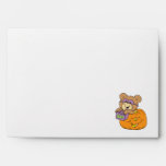 cute halloween teddy bear in pumpkin boo envelopes