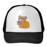 cute halloween teddy bear in pumpkin boo hats