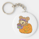 cute halloween teddy bear in pumpkin boo keychains