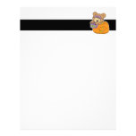 cute halloween teddy bear in pumpkin boo letterhead