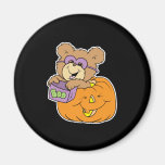 cute halloween teddy bear in pumpkin boo magnets