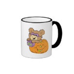 cute halloween teddy bear in pumpkin boo mugs