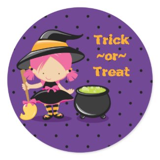 Cute Halloween trick or treat party stickers sticker