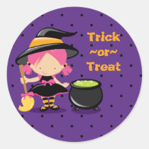 Cute Halloween trick or treat party stickers