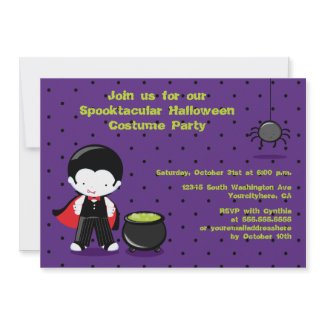 Cute Halloween vampire costume party invitation invitation
