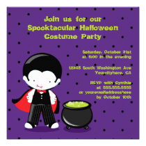 Cute Halloween vampire costume party invitation
