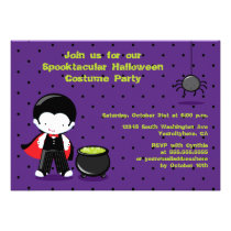 Cute Halloween vampire costume party invitation