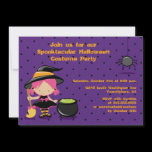 Cute Halloween witch costume party invitation