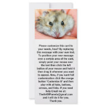 Cute Hamster Face 2 Custom Rack Cards