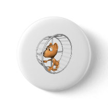 cute hamster running in wheel pinback buttons