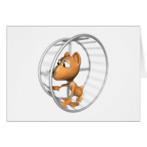cute hamster running in wheel cards