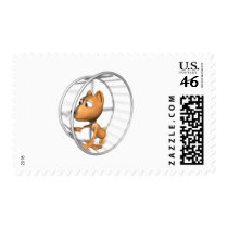 cute hamster running in wheel stamps