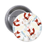 Cute Hand Drawn Fox Hearts in Yellow Blue Pink buttons