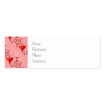 Cute Handdrawn I Love You Heart Valentine's Day Business Cards