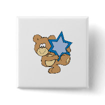 cute hanukkah teddy bear holding star of david button