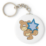 cute hanukkah teddy bear holding star of david keychains