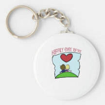 Cute, "Happily Ever After" wedding design Keychain