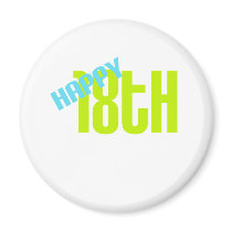 Cute, "Happy 18th Birthday" Magnet