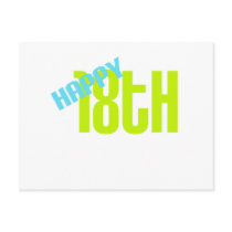 Cute, "Happy 18th Birthday" Post Card