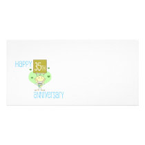 Cute, "Happy 35th Anniversary" design Photo Greeting Card
