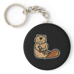 cute happy beaver keychain