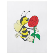 cute happy bee smelling rose flyers