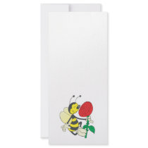 cute happy bee smelling rose customized rack card