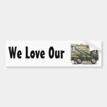 Cute Happy Camper Big RV Coach Motorhome Bumper Stickers