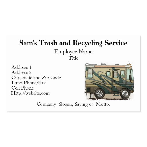 Cute Happy Camper Big RV Coach Motorhome Business Card Zazzle