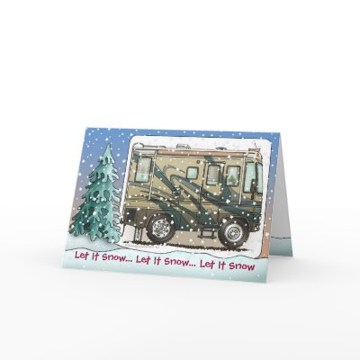 Cute Happy Camper Big RV Coach Motorhome Cards by art1st