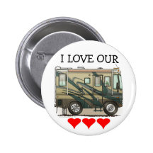 Cute Happy Camper Big RV Coach Motorhome Pin