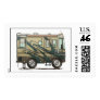 Cute Happy Camper Big RV Coach Motorhome Stamp